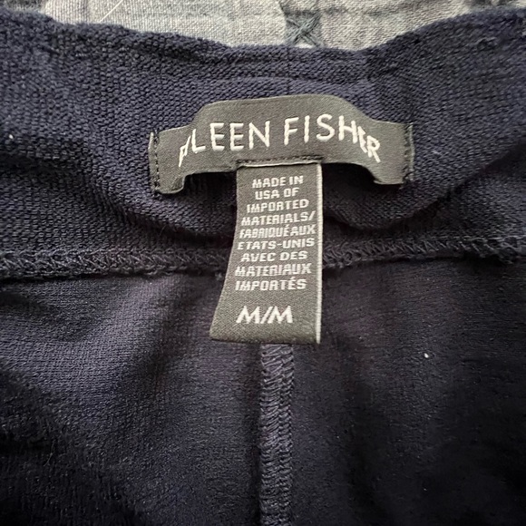 NWOT Eileen Fisher Stretch Crepe Slim Ankle Pant with Zipper Slits Navy Blue - Picture 7 of 8